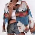 thumbnail image 5 of HAPIMO Sales Womens Button Down Jacket Western Vintage Ethnic Graphic Print Shacket Jacket Lapel Collar Outwear Bust Pocket Tops Teen Grils Fashion Clothes Multicolor L, 5 of 9