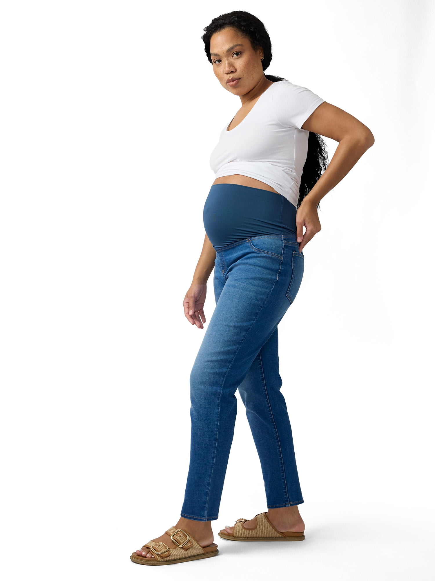 Ingrid & Isabel For Every Belly Women's Maternity Over The Belly Straight Denim Jean, Sizes S-XXL