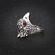 thumbnail image 2 of Anillo Hugo vintage Plata Cristal Animal Águila Cabeza 20 mm, 2 of 10