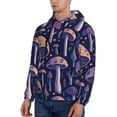 thumbnail image 3 of Naloa Floral Hippie Mushrooms Men's Casual Hooded Collar Drawstring Hoodies Pullover Sweatshirts Casual Long Sleeve Shirts-Medium, 3 of 7