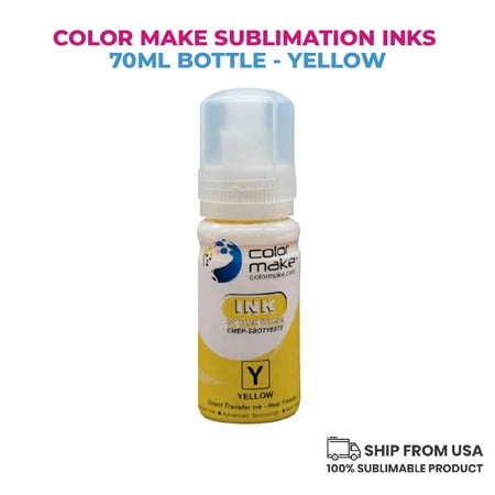 Color Make Yellow sublimation ink for Epson F170 and Epson F570 printer injection, ideal for sublimation of t-shirts and mugs. use heat press