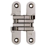 SOSS 212 Stainless Steel Invisible Hinge with Holes for Wood or Metal Applications, Mortise Mounting, Satin Stainless Steel Exterior Finish