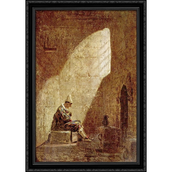 Ash Wednesday 28x40 Large Black Ornate Wood Framed Canvas Art by Carl Spitzweg