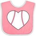 thumbnail image 3 of Inktastic Heart Shaped Baseball Boys or Girls Baby Bib, 3 of 4