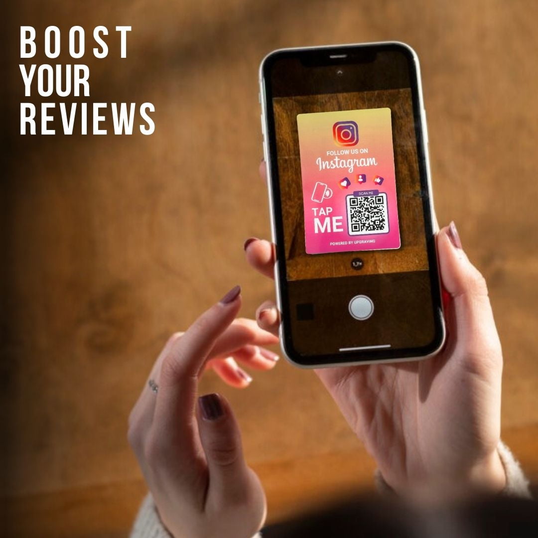 Boost Followers with Reusable QR & NFC Tap Sticker - Easy Follow Tap Sticker for Your Business, Store & Shop Followers Quickly - (3 Stickers)