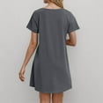 thumbnail image 4 of Caywon Nightgowns for Women Cotton Sleep Shirts Short Sleeve Nightshirt Crew Neck Night Gown Comfy Sleepwear Nightdress Casual Sleepdress Soft Sleepwear, 4 of 7