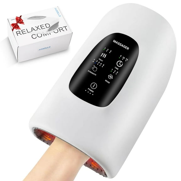 BAISEMAIN Cordless Heated Hand Massager with Air Compression,Touchscreen & Timer,Rechargeable Hand Massage Tool for Women & Men,Hand Massage Device Gifts for Arthritis Relief,Elderly-Friendly Use