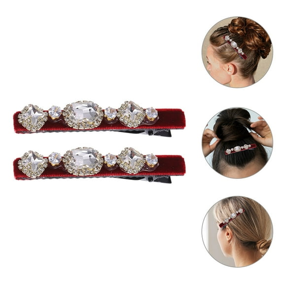 GAXIRE 2 Pcs Rhinestone Glitter Hair Clips for Women, Stylish Barrettes for Everyday Use and Special Occasions