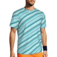 thumbnail image 2 of T Shirt For Men Retro Dots And Stripes Sportswear Blue Line Design Harajuku Men Funny Tee Shirt Summ, 2 of 7