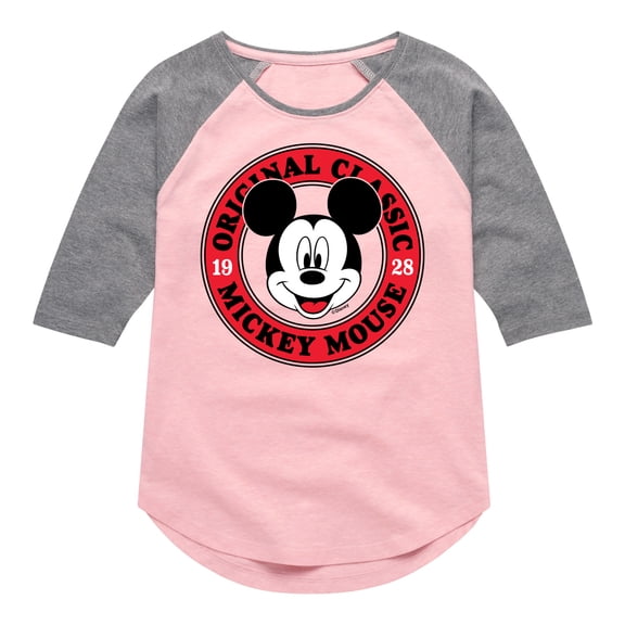 Mickey & Friends - Mickey Original Classic - Toddler And Youth Girls Raglan Graphic T-Shirt