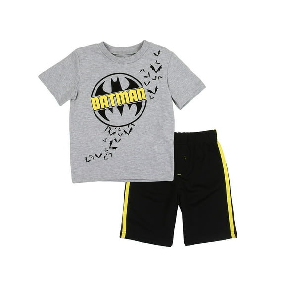 Batman Toddler Boys' Bat Logo T-Shirt and Mesh Shorts Set
