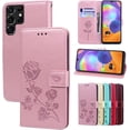 thumbnail image 7 of for Samsung Galaxy S22 Ultra (Not S22) Wallet Case for Women, Rose Flower Cover with Credit Card Holder Cash Pockets [Wrist Strap] Flip Phone Case for Samsung Galaxy S22 Ultra RS Pink, 7 of 7