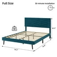 thumbnail image 2 of 2024 New Bed Frame, Velvet Upholstered Platform Bed Frame, Wood Slat Support Bed Frame with Adjustable Height Headboard, No Box Spring Needed, Easy to Assemble, Noise Free, 2 of 7