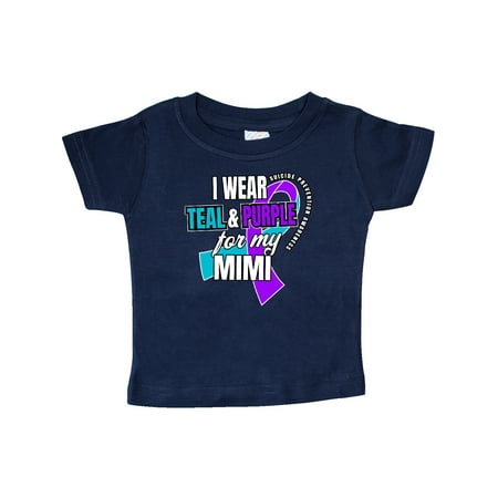 

Inktastic Suicide Prevention I Wear Teal and Purple for My Mimi Gift Baby Boy or Baby Girl T-Shirt