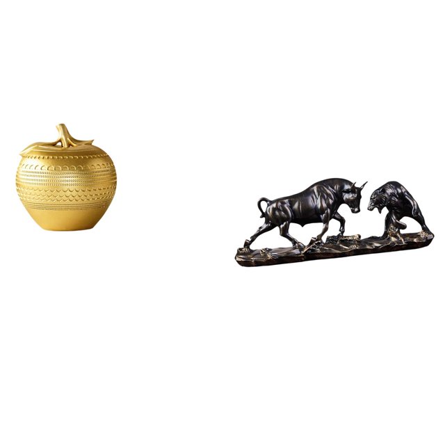 Figura de resina de toro, escultura moderna de frutas y animales para mesa, estantería, comedor, dormitorio, oficina, estatua de Feng Shui, regal