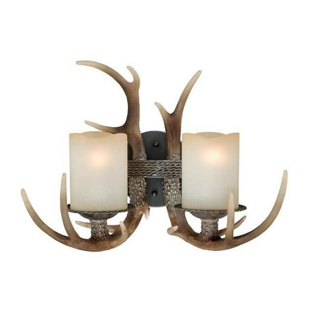 Vaxcel W0033 Yoho 2 Light Vanity Light, Black Walnut Finish