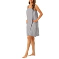 thumbnail image 4 of INSPIRE CHIC Women's Terry Wrap Bathrobe Spa Robe for Gym Pool Shower Bath Towel Robe Shower Dress XS Grey, 4 of 6