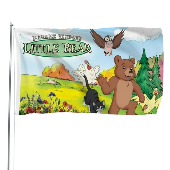 Little Bear-themed Printed Flag Perfect gift for fans, friends, and family members, and suitable for indoor and outdoor activities, party decorations.35.4"x59" (90cm×150cm)