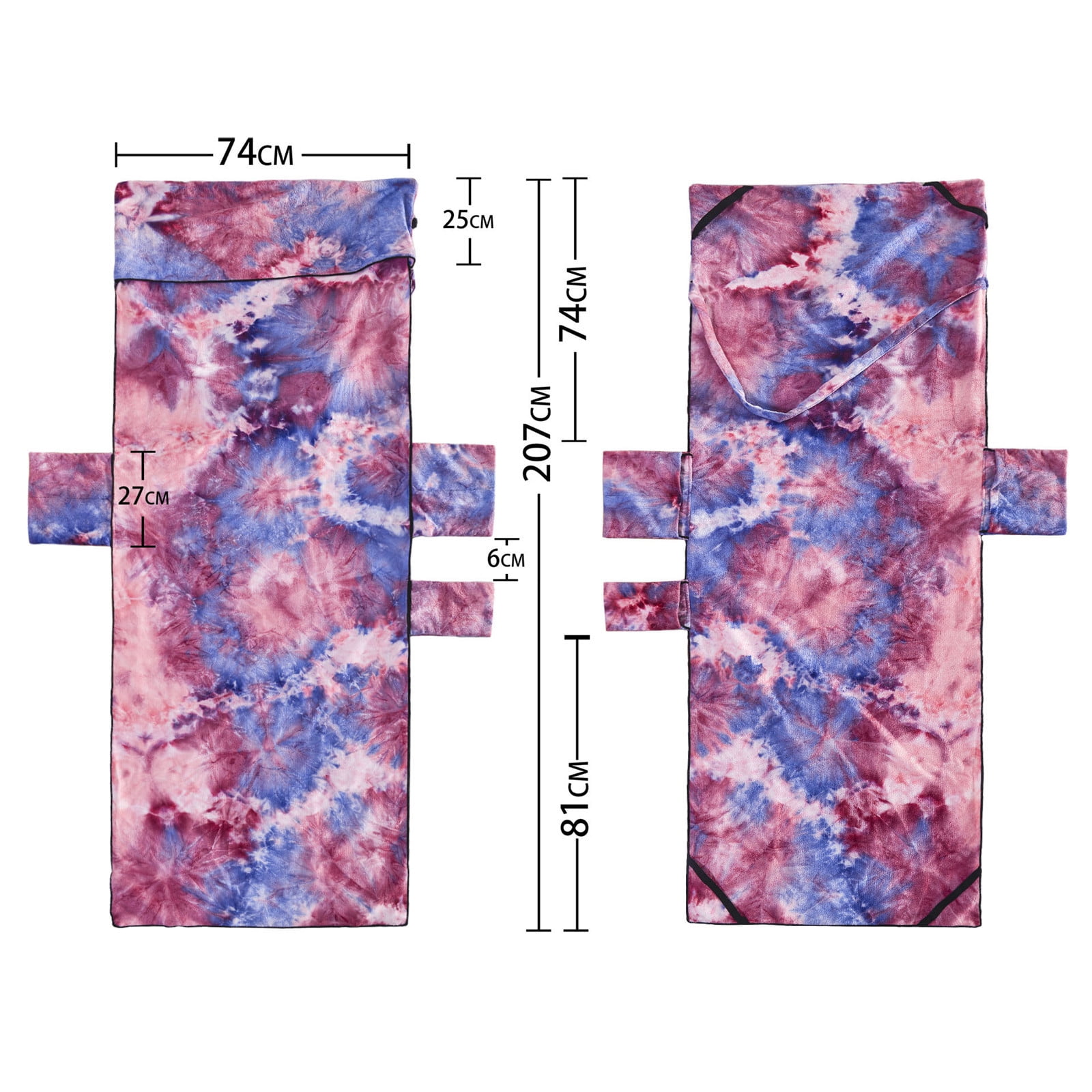 FastXmas Beach Chair Towel, Microfiber Colorful Tie Dye Lounge Chair Cover with 3 Side Pockets, Quick Dry Chaise Lounge Cover Soft Thick Oversized Pool Towel for Outdoor Sunbathing Furniture(29"x82")