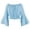 Blue, variant on Gyujnb Solid Off Shoulder Flared Long Sleeve Top Casual Blouse Everyday Wear (Little Girls, Big Girls),14 Years