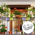 thumbnail image 4 of SHISUYAN 1Pc Iron Balcony Hanging Flowerpot Rack Sqaure Railing Fence Planter Holder, 4 of 9