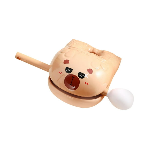 Capibara Tambor de Pescado de Madera Mokugyo con mazo, Creativo, Lindo Adorno de Mesa, Instrumento de percusión para decoración del hogar del gabinete Usar gafas de sol