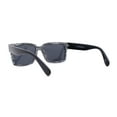 thumbnail image 4 of Mens Matte Square Bevel Thick Horn Rim Gentleman Sunglasses Black Grey Woodgrain, 4 of 4