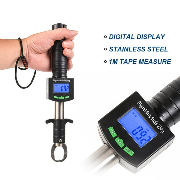 Opolski 3 in 1 Digital Grabber Aluminum Fishing Scale Gripper Clamp Tape Measure Tackle