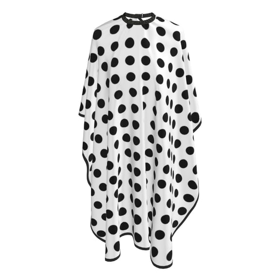 Black Polka Dot Pattern Barber Salon Hair Cutting Cape with Adjustable Closure Hairdressing Haircut Capes 55x66 In