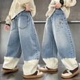 thumbnail image 4 of WMQPNNS Boys Baggy Jeans Fashion Streetwear Boys Baggy Jeans Size 14 Elastic Waist Casual Wide Leg Denim Pants with Pockets,Size 11-12 Years,1-Light Gray, 4 of 5