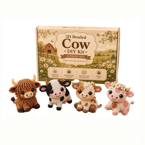 ZhangC DIY Animal Beading Kit, Cute 3D Animal Bead Craft Set with Colorful Beads and Instructions, Handmade Jewelry Art Craft Kit for Creative DIY Projects for Adults