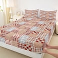 thumbnail image 4 of Feelyou Fashion Rustic Plaid Twin Sheet Sets for Adult, Square Abstract Ombre Twin Fitted Sheet, Chic Buffalo Flat Sheet, Super Cozy Room Decor, 3 Pieces, 4 of 8