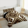 thumbnail image 3 of jejeloiu Vintage Boho Aztec Full Size Comforter Sets,Geometric Rhombus Triangle Bedding Comforter Set,Beige Brown Bedding Sets For Teens,Ultra Soft Home Decor Reversible,3 Pieces, 3 of 8