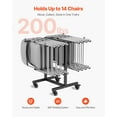 thumbnail image 3 of Folding Chair Rack Cart for 14 Chairs of 200 LBS T-shape Chair Cart, 3 of 7