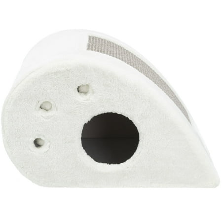 UPC: 4011905435800 | TRIXIE Topi Plush Cover Indoor Cat Condo with Sisal Scratching Surface & Cat Toys White