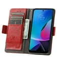 thumbnail image 5 of Allytechgroup Motorola Moto G Power 2025 Wallet Case, RFID Blocking Cards Holder Vintage PU Leather Folio Flip Stand Shockproof Magnetic Closure Wallet Case for Motorola Moto G Power (2025), Red, 5 of 10