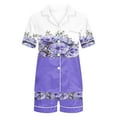 thumbnail image 4 of Qiopertar Liquidation à Moins de 5$ Blouse Décontractée Imprimée Col Rabattu Manches Courtes Mode Short Ensemble Pyjama Grandes Économies de Vacances!, 4 of 4