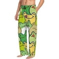 thumbnail image 2 of Uemuo Cartoon Frog Pattern Men's Wide Leg Palazzo Lounge Pants with Pockets Light Weight Loose Comfy Casual Pajama Pants-Large, 2 of 9