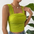 thumbnail image 4 of SNKSDGM Female Womens Tank Tops Loose fit Summer Tank Tops for Women Plus Size Women's Solid Color Fashionable Sleeveless Open Navel Square Neck Shoulder Strap Vest Top S, 4 of 8