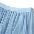 thumbnail image 3 of SWSMCLT Women's Long Skirt Mesh Tulle Skirt Ruffle Elastic Waist Tiered Tutu Skirt Halloween Summer Pleated Sky Blue X-Small-Large, 3 of 4