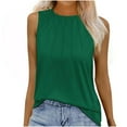thumbnail image 1 of Yuyuzo Débardeurs Plissés pour Femmes Sans Manches à Col Ras du Cou T-Shirts Fluides Décontractés Amples Camisoles Chemises Blouses, 1 of 6