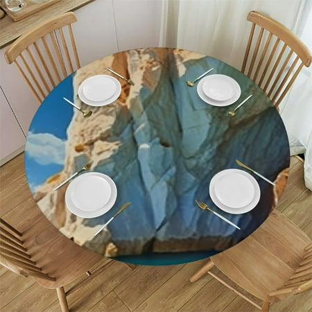 

BCIIG Rock Formation Round Tablecloth Stain Resistant and Washable - Perfect for Indoor Outdoor Table Kitchen Dining Wedding Parties - 100% Polyester Waterproof Fabric Table Cover 46 -50