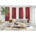 thumbnail image 2 of Gorgeous Home Linen 1 Piece Mira Faux Silk Semi-Sheer Bronze Grommet Curtain 55" x 63", Burgundy, 2 of 5