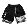 thumbnail image 3 of Pantalones cortos de gimnasio para hombre y mujer, Shorts deportivos de secado rápido con estampado 3D de Manga, 2 en 1, para verano, 3 of 5