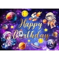 thumbnail image 4 of Outer Space Brithday Backdrop Cosmic Galaxy Happy Birthday Photography Background for Boys Starry Universe Nebula Birthday Party Decorations Banner Supplies Photo Booth Props, 4 of 4