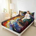 thumbnail image 4 of Manfei Violin Princess Twin Sheet Sets for Teens, Modern Fashion Twin Fitted Sheet, Oil Printing Artwork Flat Sheet, Microfiber Bedroom Decor, 3 Pieces, 4 of 7