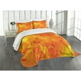 thumbnail image 3 of Ambesonne Fall Quilted Bedspread Set 3 Pcs, Maple Botany Foliage Leaf, Queen Size, Orange Yellow, 3 of 5
