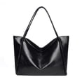 thumbnail image 6 of Faraee Oversized Tote Bag Women Leather Weekenders Shoulder Handbag Zipper Top Handle Purse Satchel for Work Travel College Black, 6 of 7