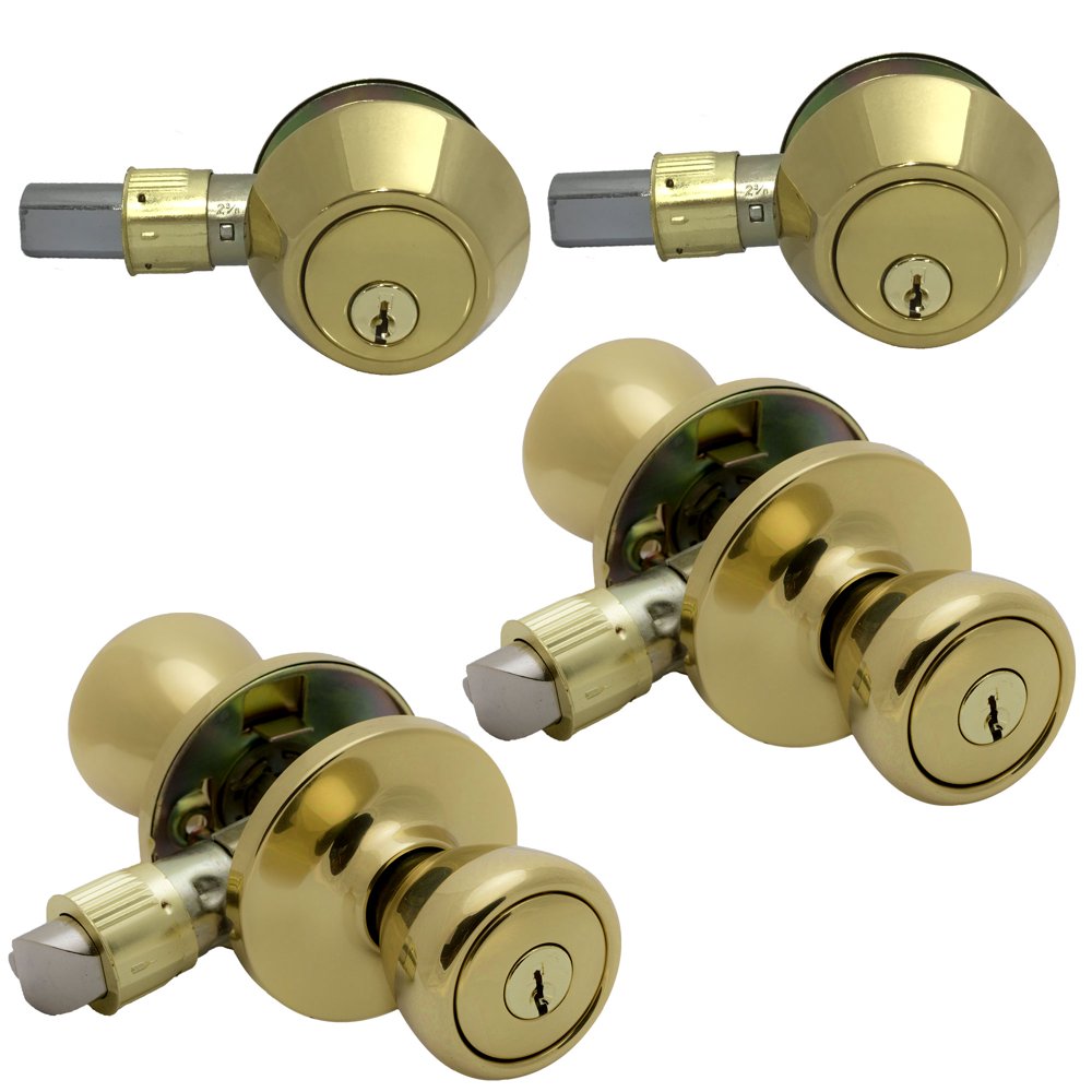 2 ProGrade Classic Mobile Home Entry Door Knob and Deadbolt Sets
