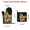 thumbnail image 2 of Pofeuu Squirrels Eating Peanuts On The Tree Print Oven Mitts and Pot Holders 4 pcs Set,High Heat Resistant 500 Degree Extra Thicken Long Kitchen Cotton Oven Glove for Cooking, 2 of 6